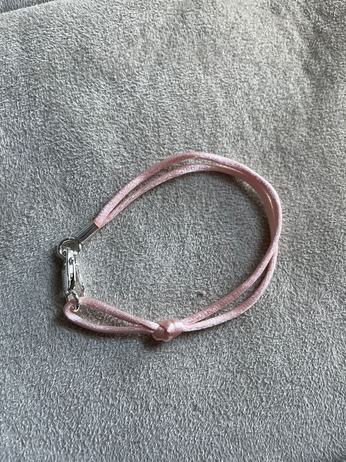 Rubinacci Pink Silk and Sterling Silver Bracelet Nepoli Size ONE SIZE - 1 Thumbnail