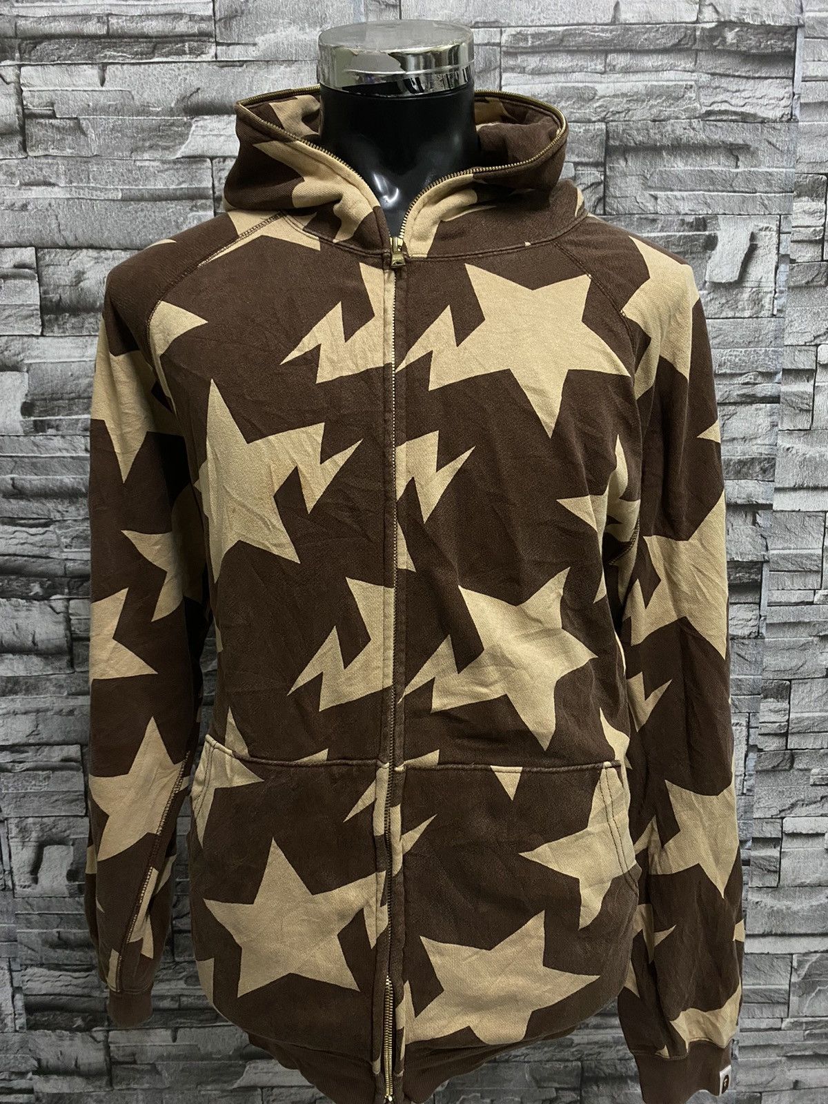 Bape A Bathing Bape Brown Camo Star Full Zip Up Hoodie | Grailed