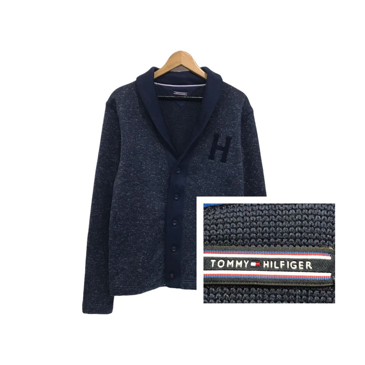 Tommy Hilfiger × Vintage Vintage Tommy Hilfiger Sweatshirt Pullover Jumper Cardigan l Size US M / EU 48-50 / 2 - 1 Thumbnail