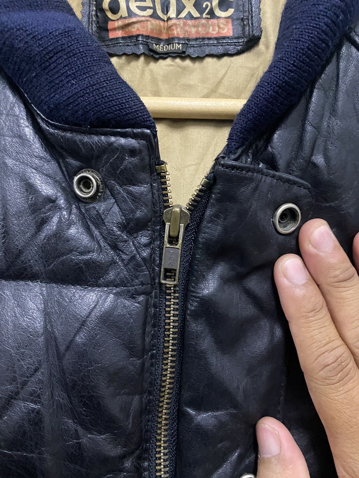 90’s Leather Puffer Jacket