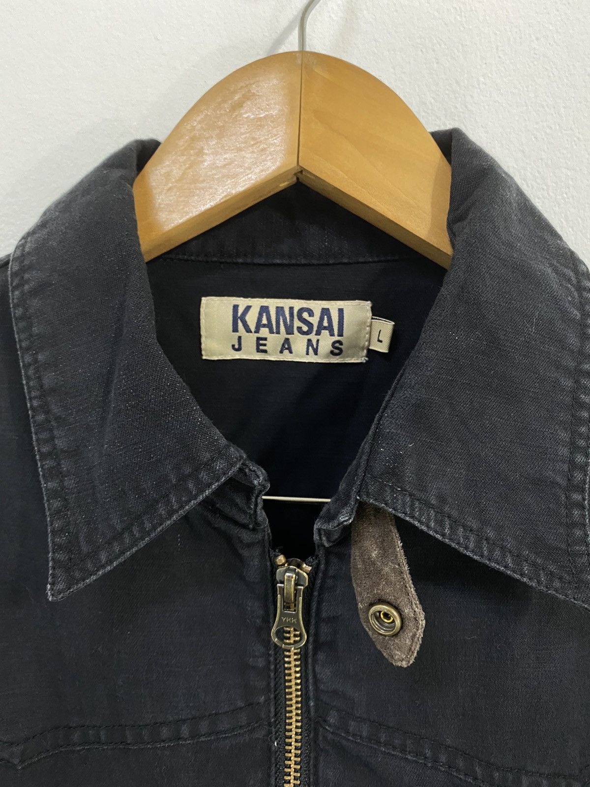 Japanese Brand × Kansai Yamamoto Kansai Jeans Light Jacket Bomber Jacket Black Color Design Size US L / EU 52-54 / 3 - 3 Thumbnail