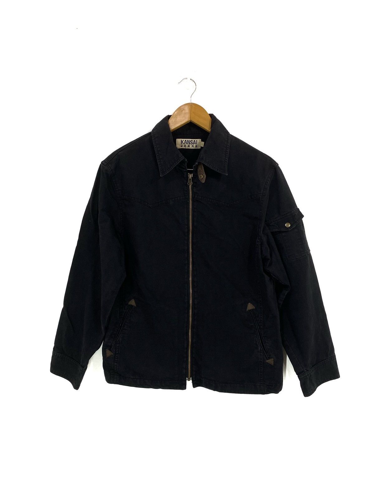 Japanese Brand × Kansai Yamamoto Kansai Jeans Light Jacket Bomber Jacket Black Color Design Size US L / EU 52-54 / 3 - 1 Thumbnail
