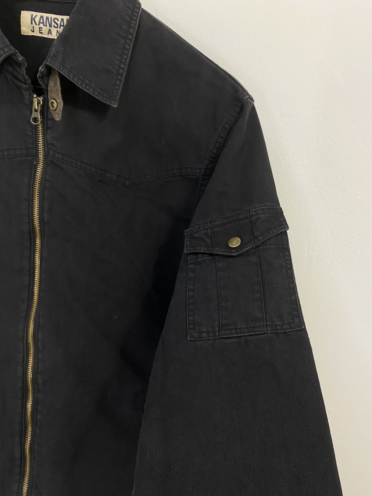 Japanese Brand × Kansai Yamamoto Kansai Jeans Light Jacket Bomber Jacket Black Color Design Size US L / EU 52-54 / 3 - 5 Thumbnail