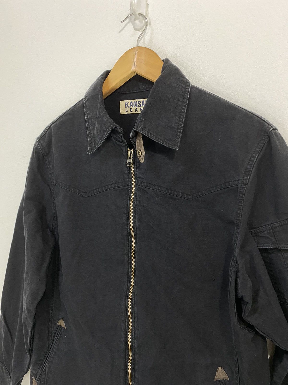Japanese Brand × Kansai Yamamoto Kansai Jeans Light Jacket Bomber Jacket Black Color Design Size US L / EU 52-54 / 3 - 4 Thumbnail