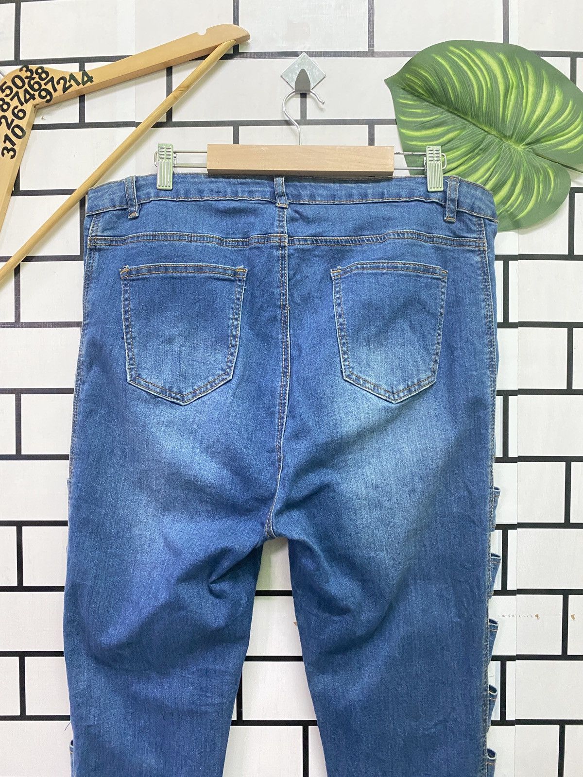 Vintage AMERICAN BAZI Distressed Bondage Denim Pants Size US 35 - 10 Thumbnail