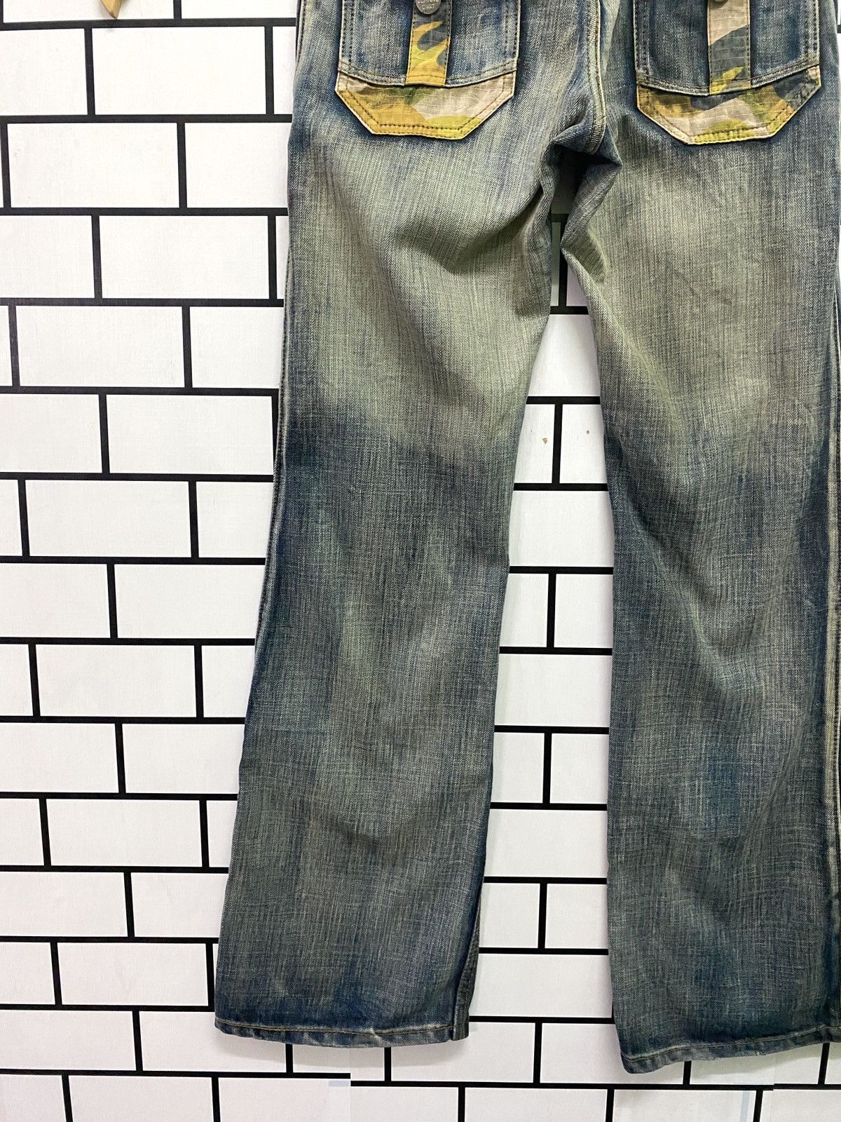 If Six Was Nine JEANS DE ART Camo Bush Flared Bootcut Pant Denim Size US 31 - 18 Thumbnail