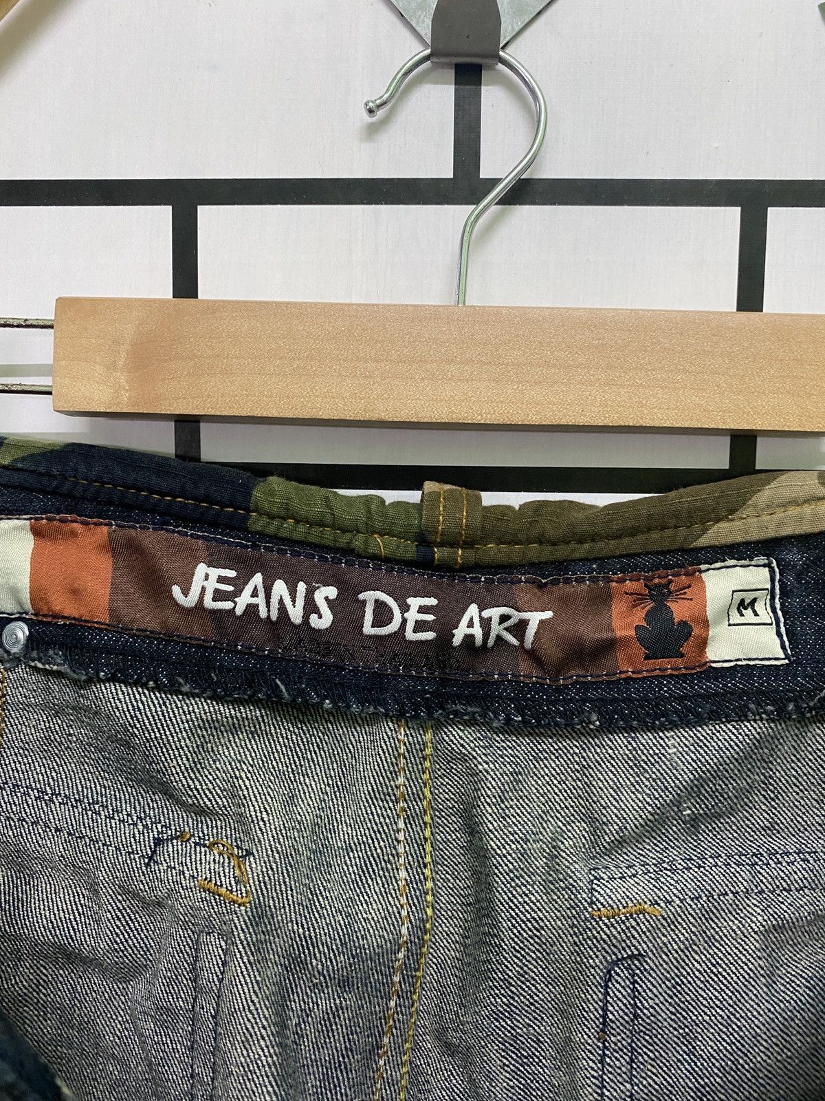 If Six Was Nine JEANS DE ART Camo Bush Flared Bootcut Pant Denim Size US 31 - 21 Thumbnail