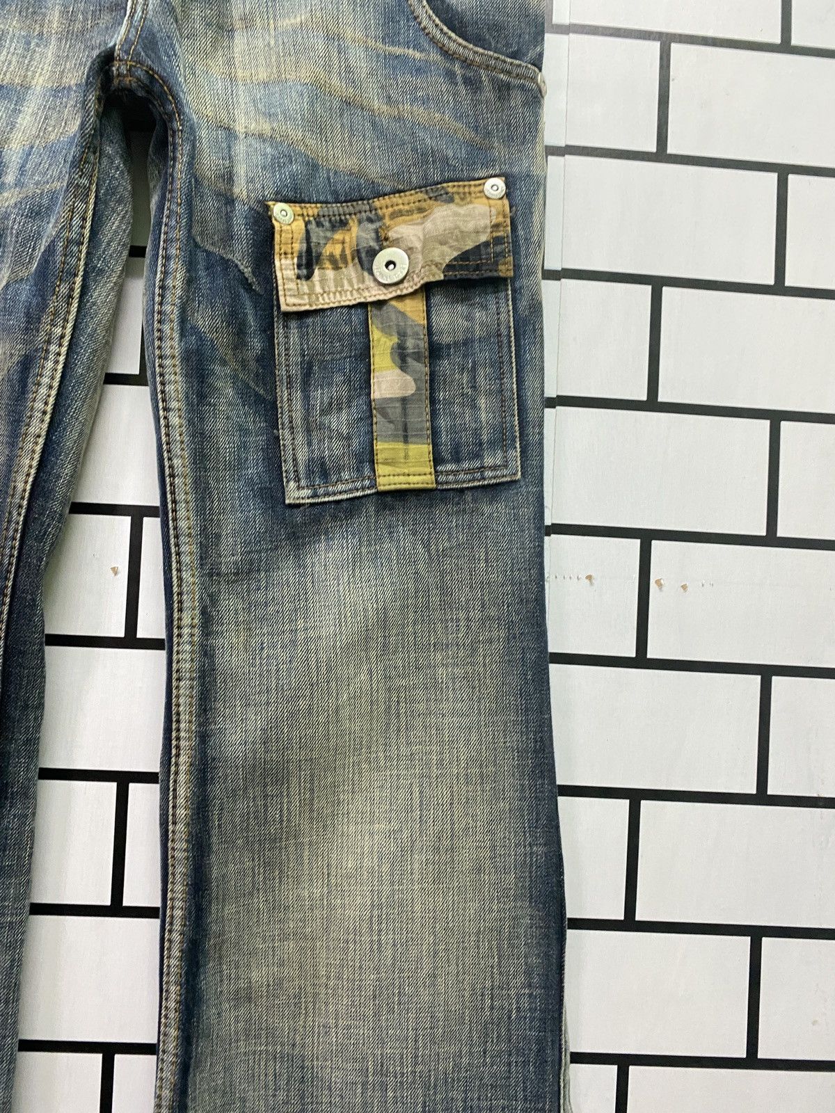 If Six Was Nine JEANS DE ART Camo Bush Flared Bootcut Pant Denim Size US 31 - 11 Thumbnail
