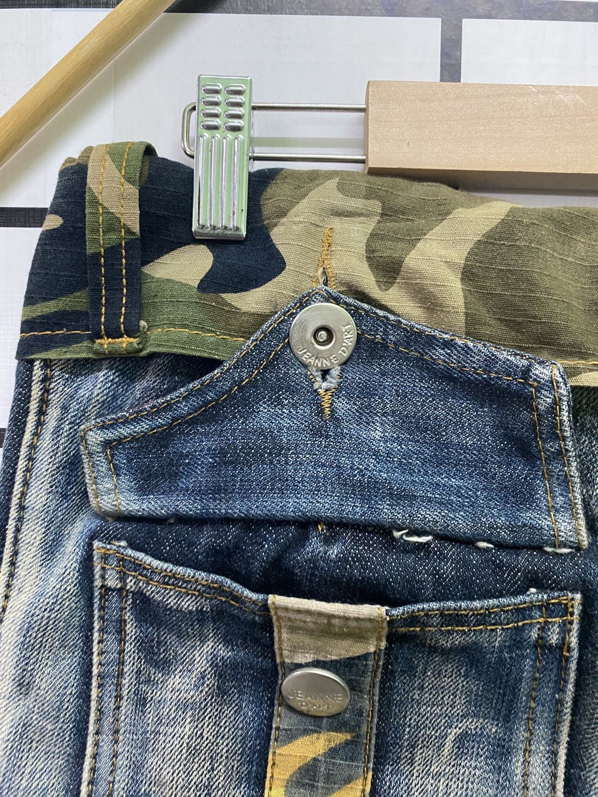 If Six Was Nine JEANS DE ART Camo Bush Flared Bootcut Pant Denim Size US 31 - 17 Thumbnail