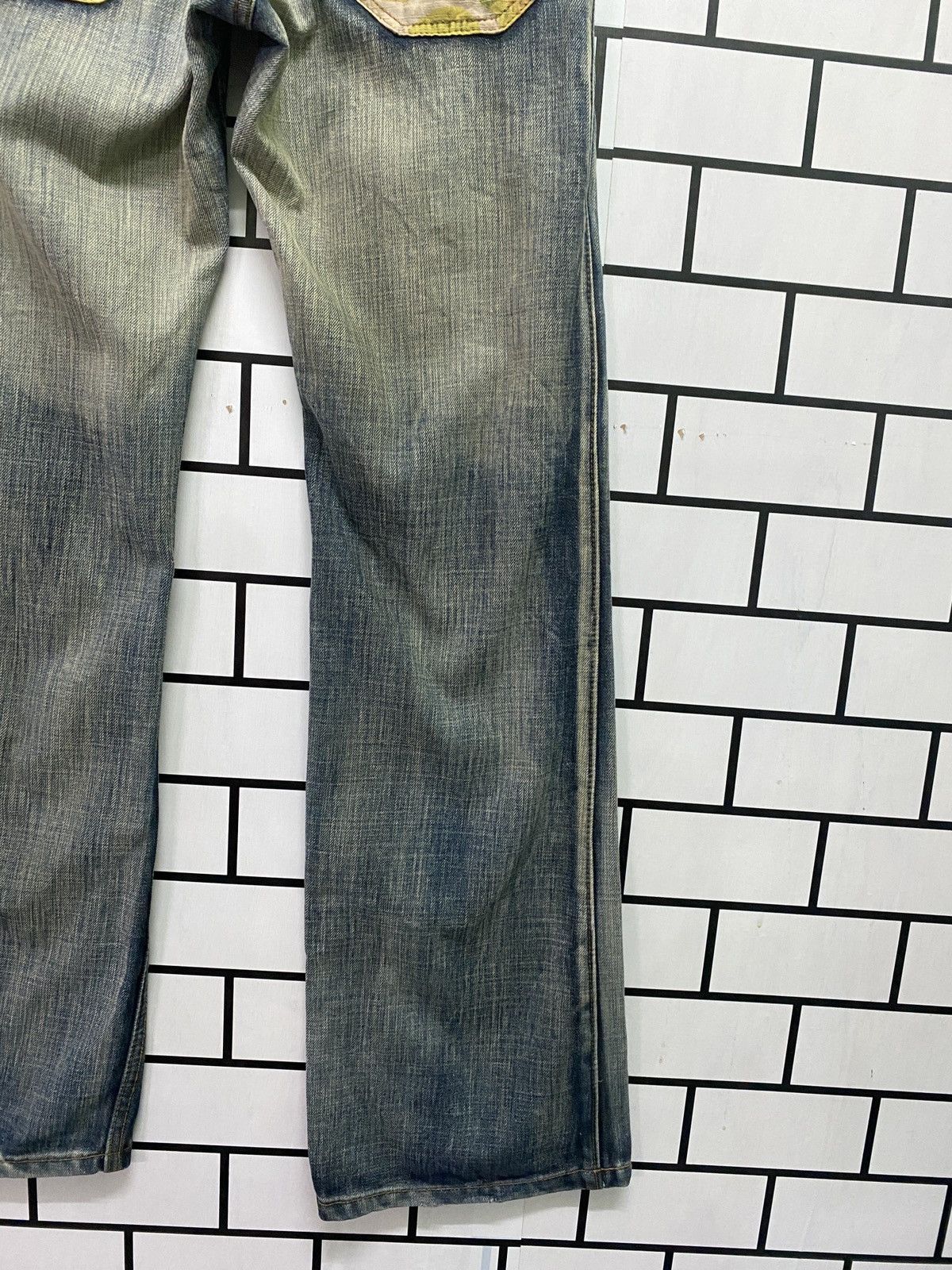 If Six Was Nine JEANS DE ART Camo Bush Flared Bootcut Pant Denim Size US 31 - 19 Thumbnail