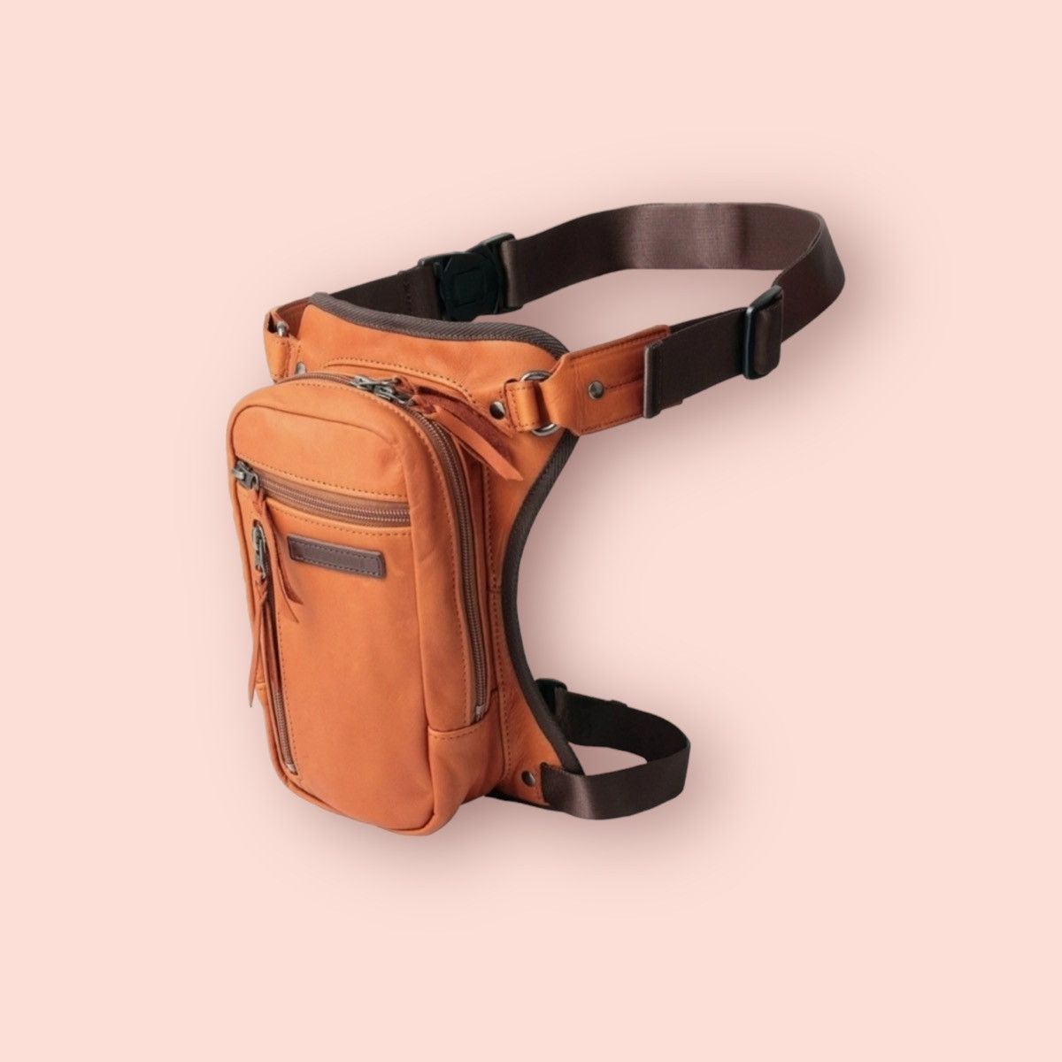 KUSHITANI : 2 WAY LEATHER MOTORCYCLE/BIKERS LEG BAG