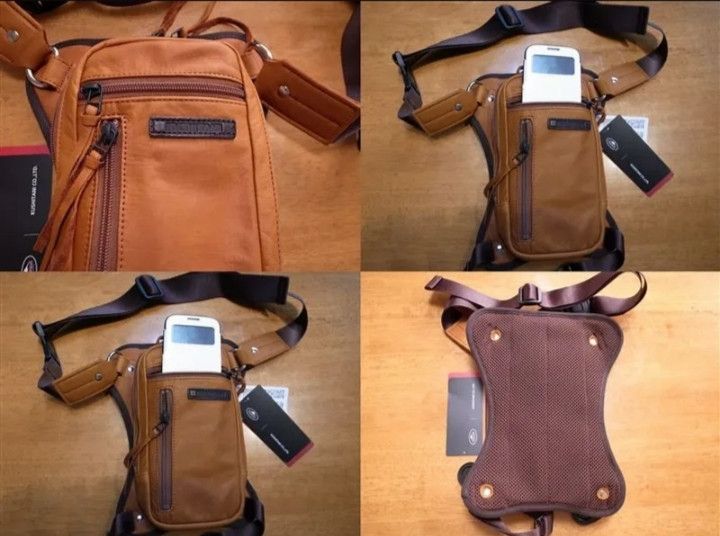 Genuine Leather KUSHITANI : 2 WAY LEATHER MOTORCYCLE/BIKERS LEG BAG Size ONE SIZE - 9 Thumbnail