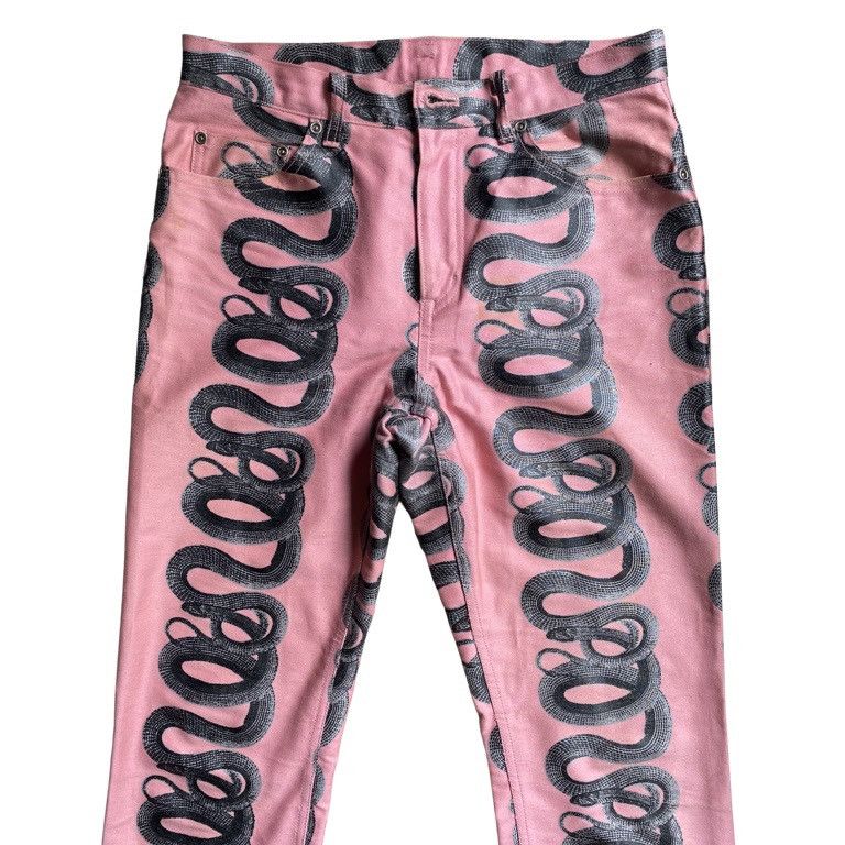 image of Hysteric Glamour Pink Snake Bootcut Jeans, Men's (Size 30)