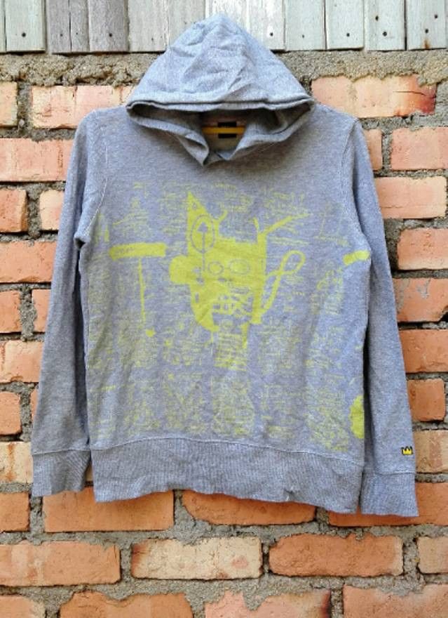 image of Jean Michel Basquiat Hoodie in Grey, Men's (Size Small)