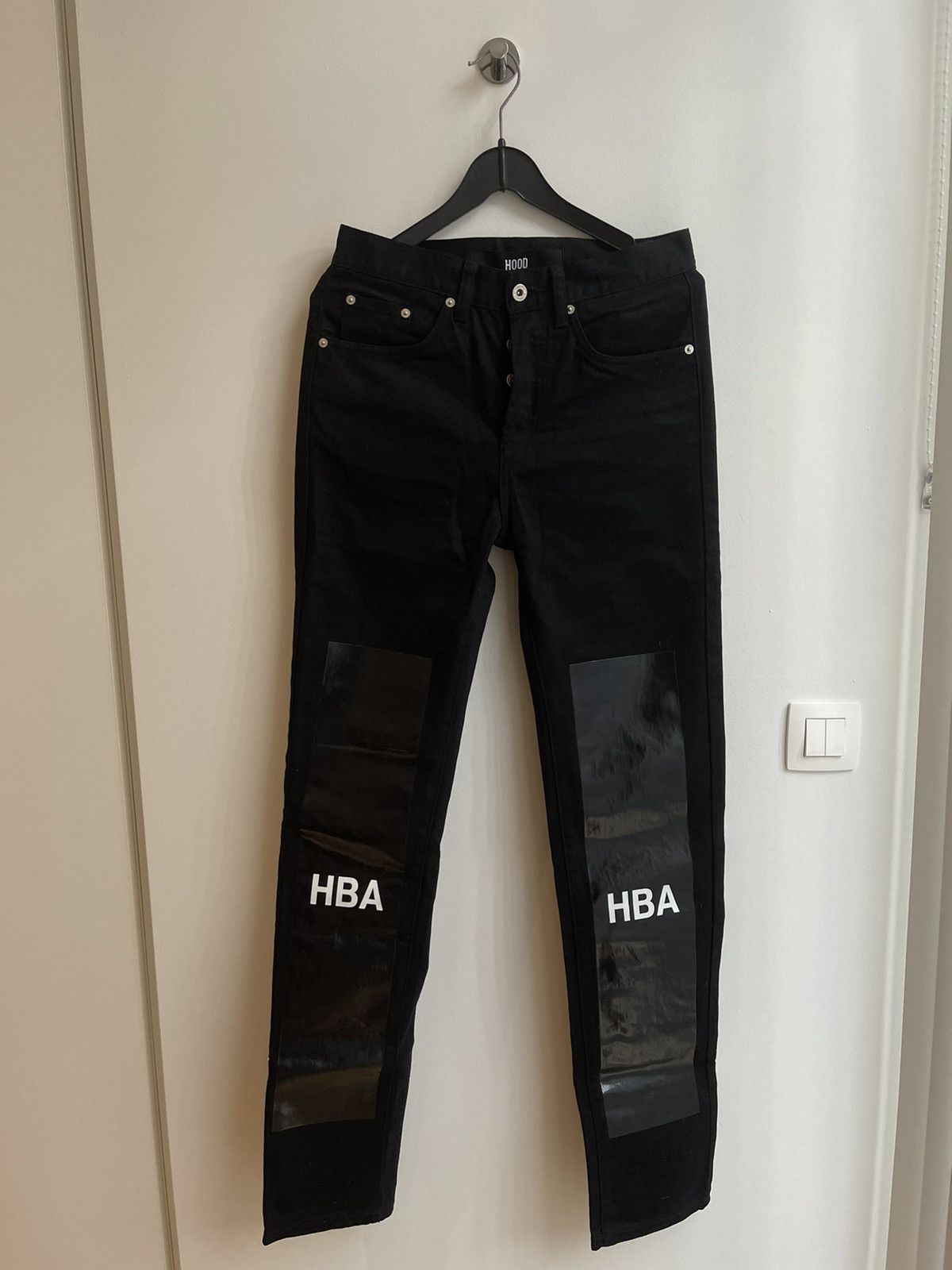 image of Hood By Air Black Tarred Jeans, Men's (Size 30)