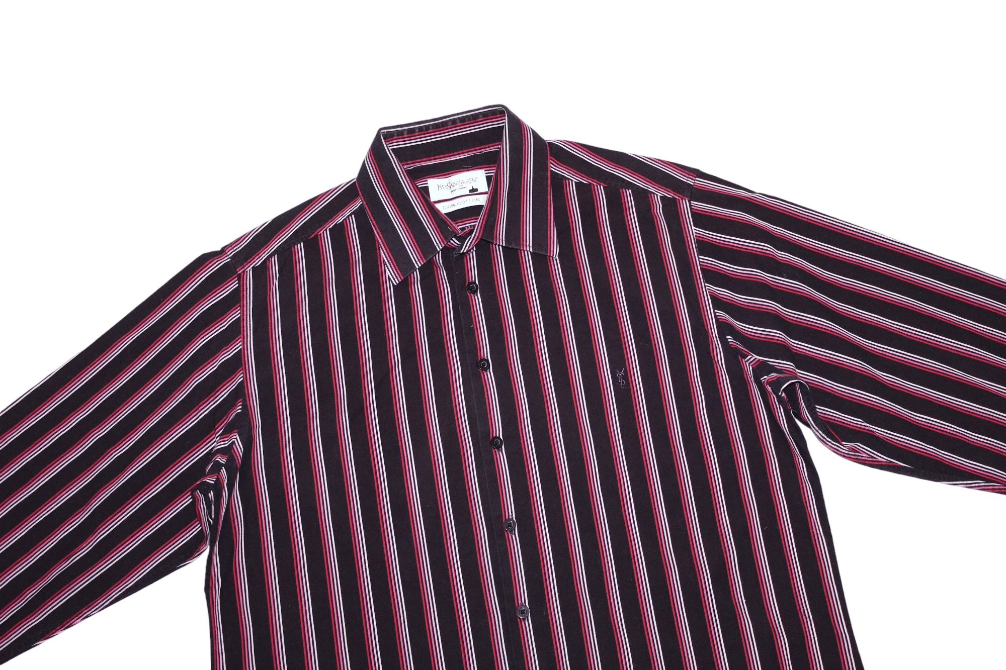 Yves Saint Laurent VTG Yves Saint Laurent Striped Cotton Casual Shirt Size US L / EU 52-54 / 3 - 6 Thumbnail