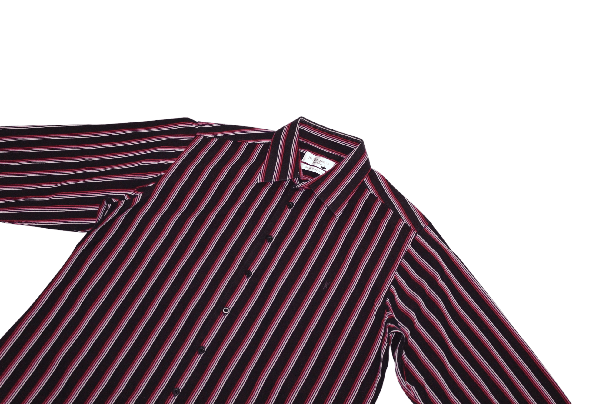 Yves Saint Laurent VTG Yves Saint Laurent Striped Cotton Casual Shirt Size US L / EU 52-54 / 3 - 2 Thumbnail