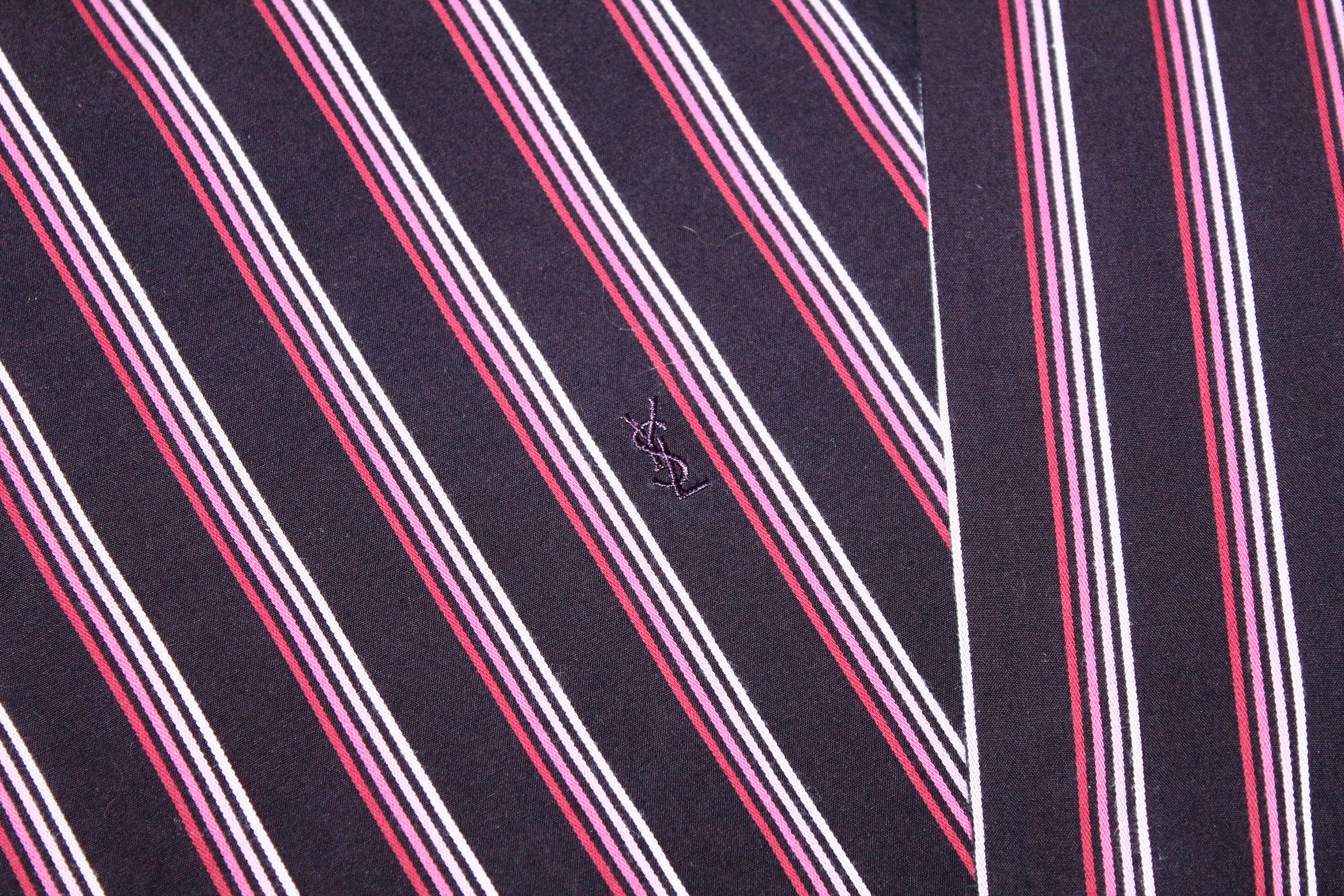 Yves Saint Laurent VTG Yves Saint Laurent Striped Cotton Casual Shirt Size US L / EU 52-54 / 3 - 7 Thumbnail