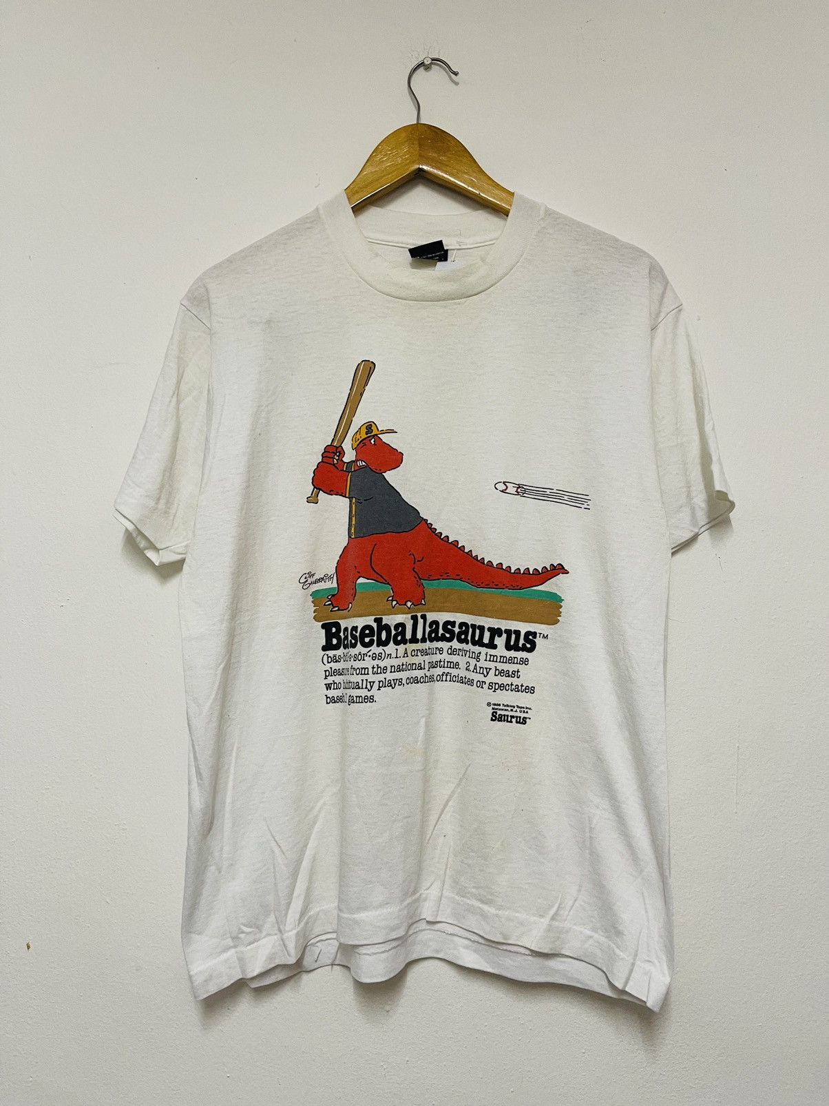 Vintage 80s Baseballasaurus Comics 1986 T-Shirt