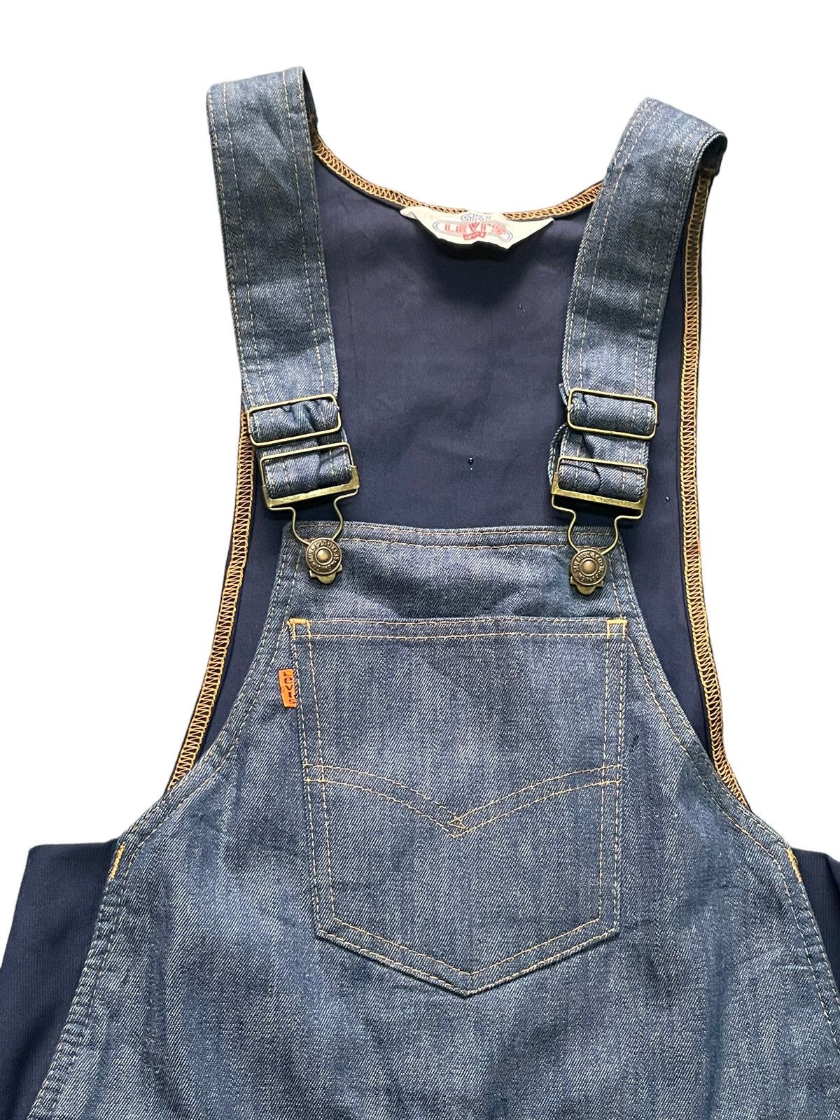 Levi's Vintage & Rare 70’s Levis Ski Orange Tag Overalls Size 31" - 5 Thumbnail