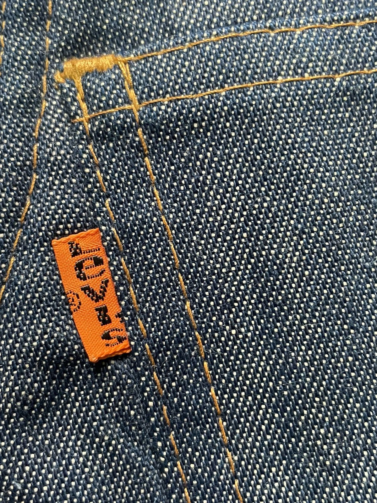 Levi's Vintage & Rare 70’s Levis Ski Orange Tag Overalls Size 31" - 16 Thumbnail