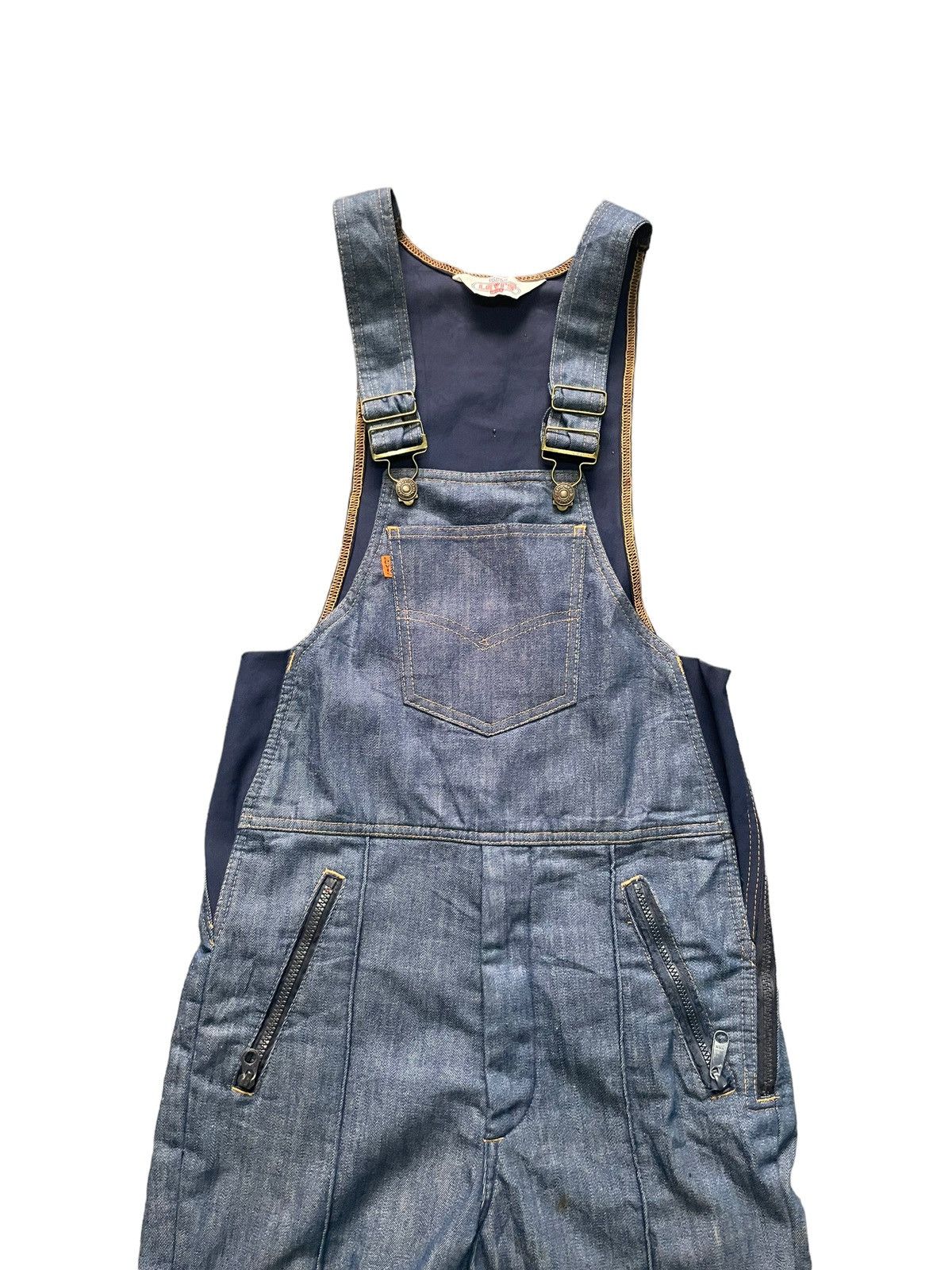 Levi's Vintage & Rare 70’s Levis Ski Orange Tag Overalls Size 31" - 3 Thumbnail