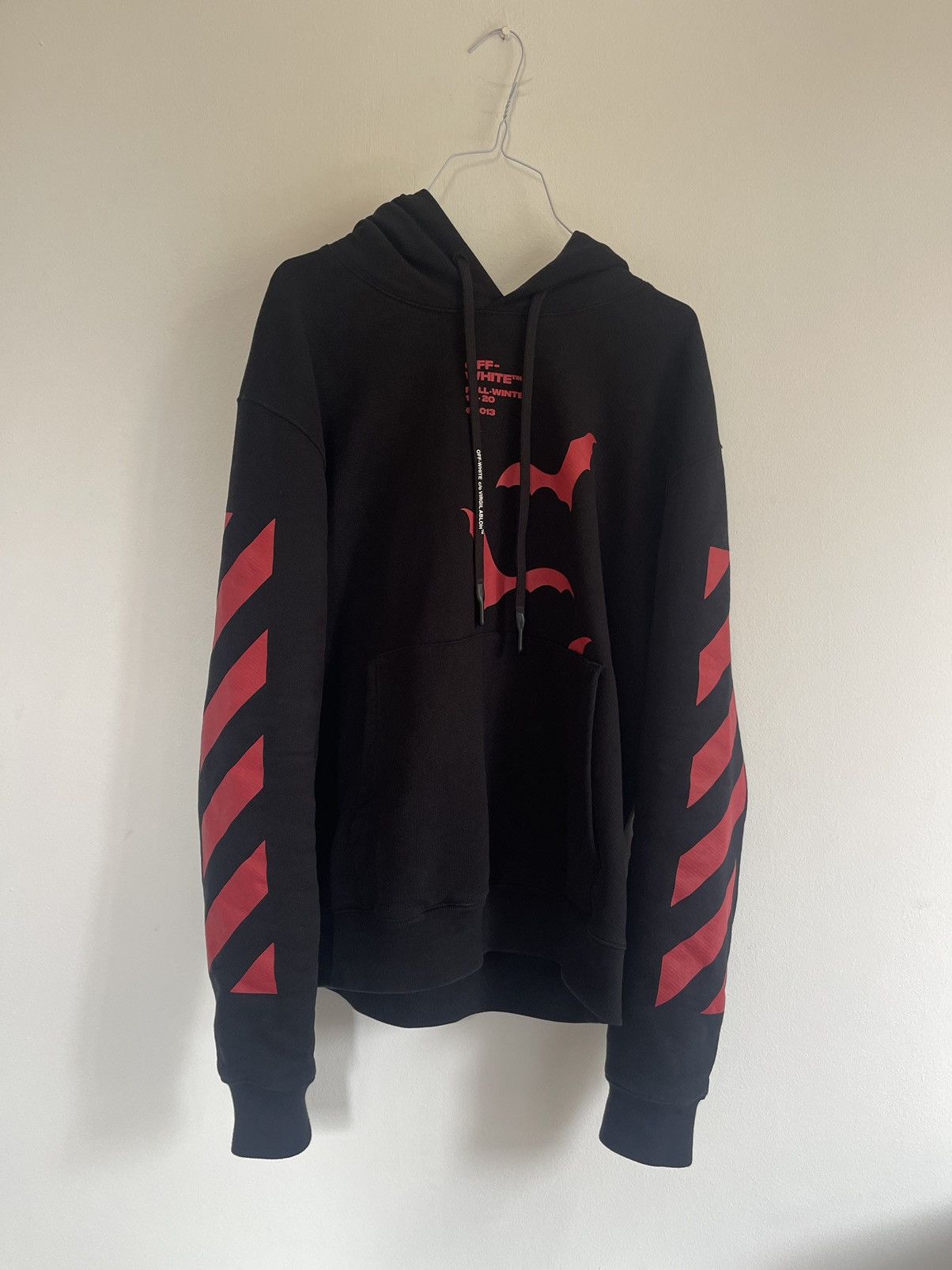 Off White Off white diagonal bats hoodie Grailed