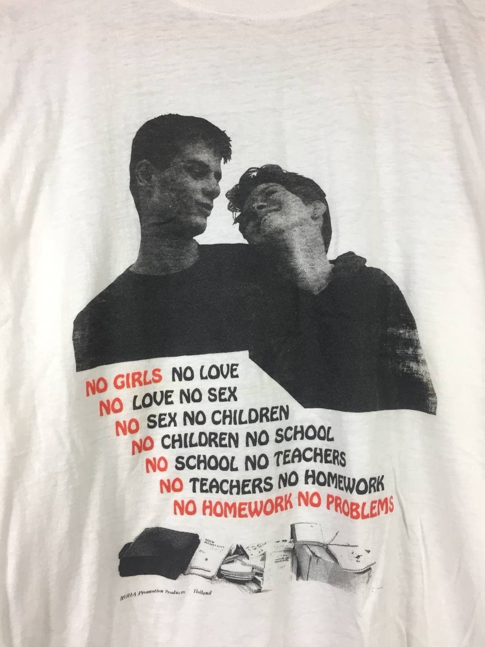 Vintage Vtg No Problems No Homeworks Quote Graphic European Tag Tee Size US L / EU 52-54 / 3 - 3 Thumbnail