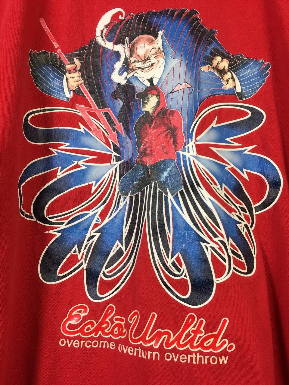 Ecko Unltd. Vtg ECKO Unlimited Overcome Overturn Overthrow Tee Size US XL / EU 56 / 4 - 3 Thumbnail