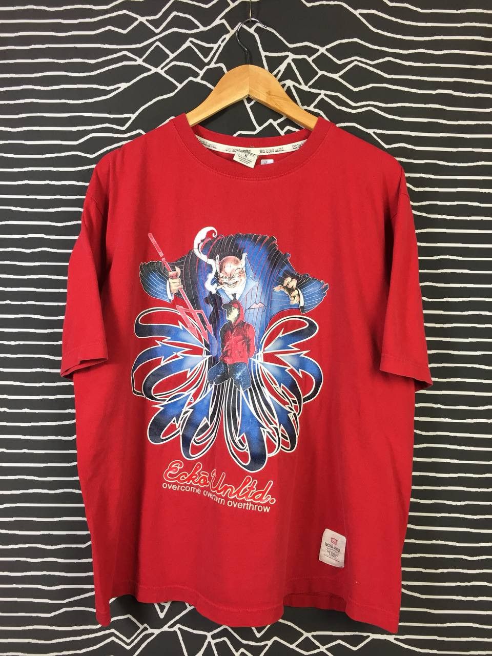 Ecko Unltd. Vtg ECKO Unlimited Overcome Overturn Overthrow Tee Size US XL / EU 56 / 4 - 1 Thumbnail