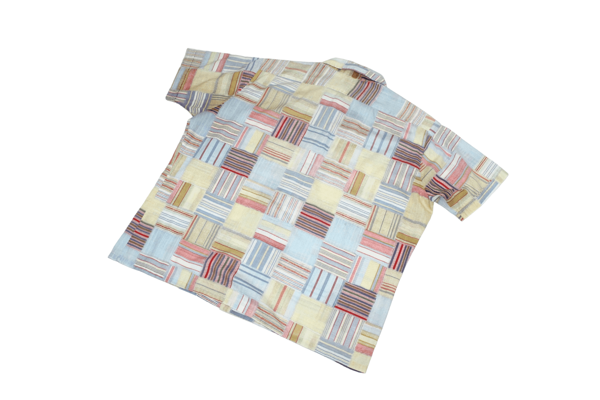 Japanese Brand 🔥VTG🔥 80s Hathaway x Austin Reed Patchwork S/S shirt Size US XL / EU 56 / 4 - 3 Thumbnail