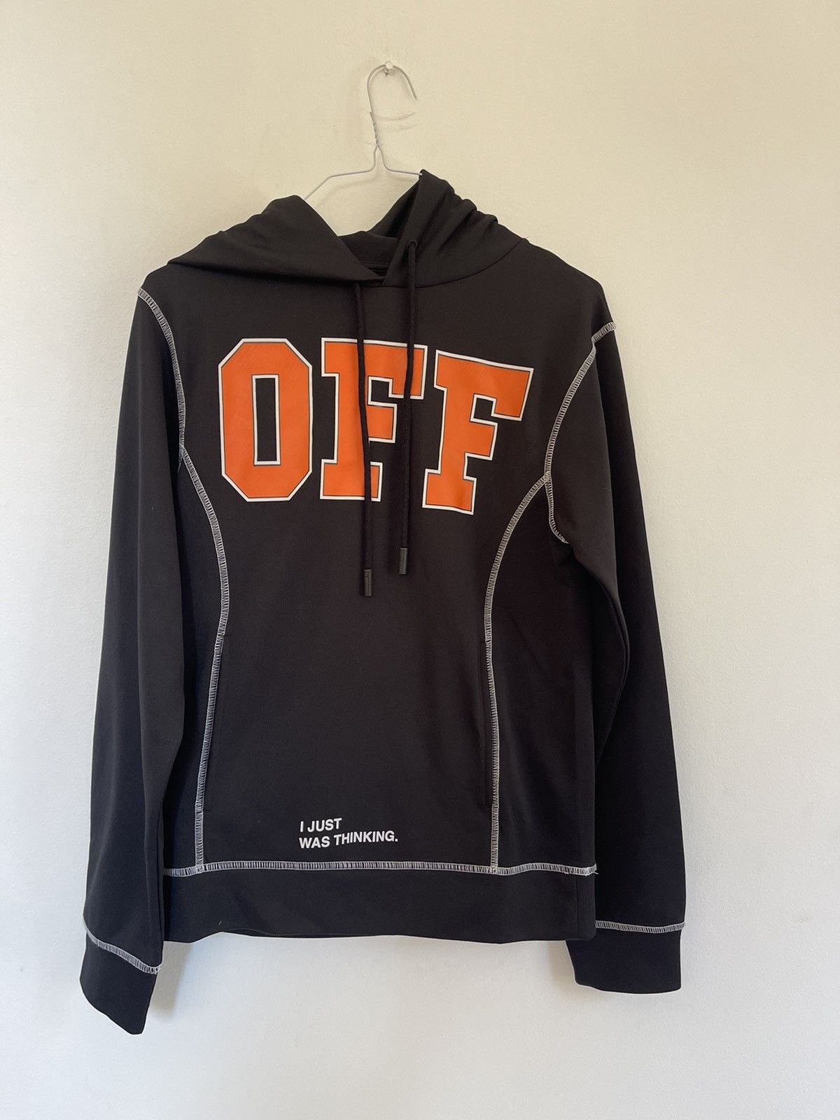 Off white “just thinking “ Logo Hoodie
