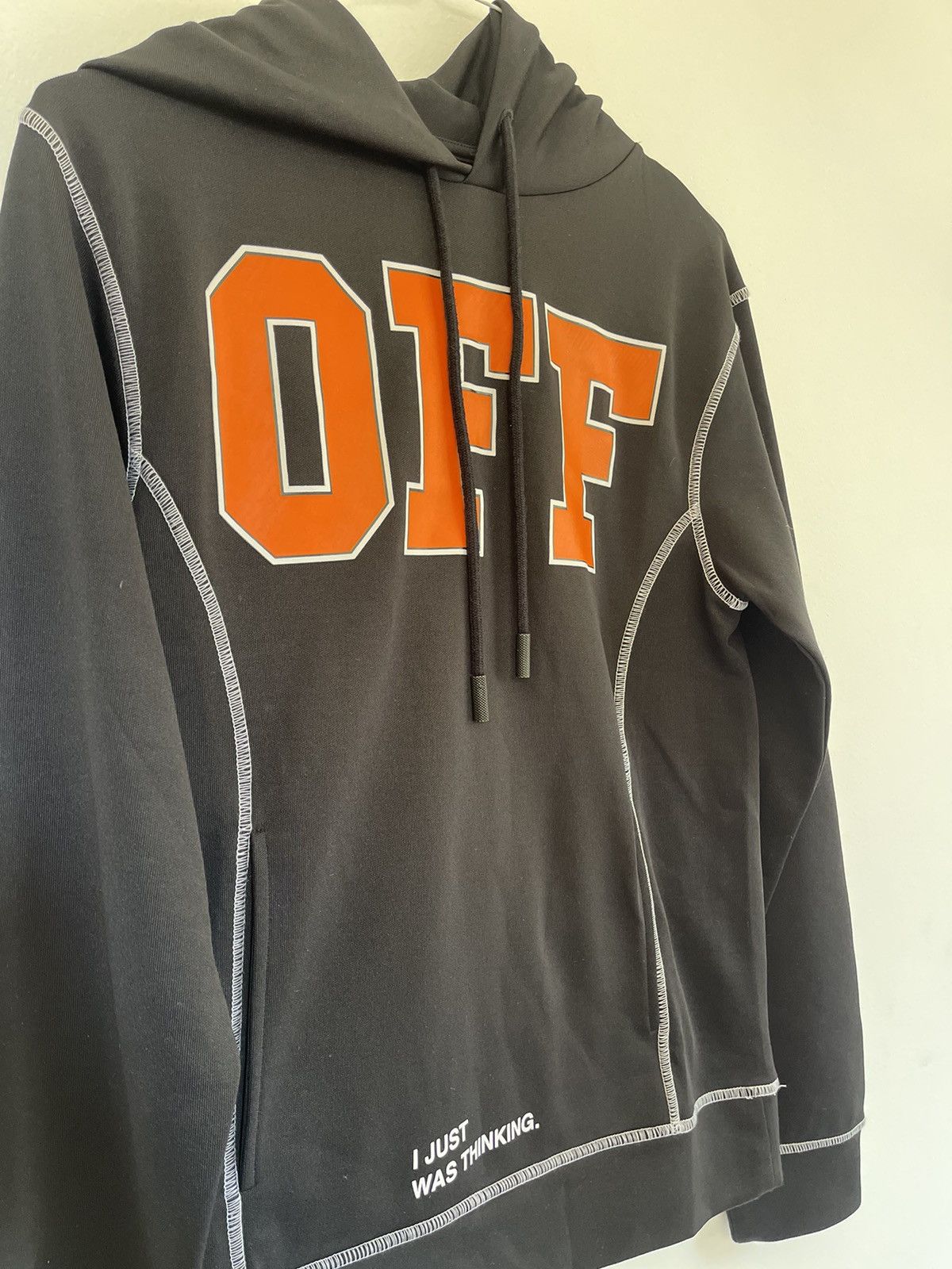Off white “just thinking “ Logo Hoodie