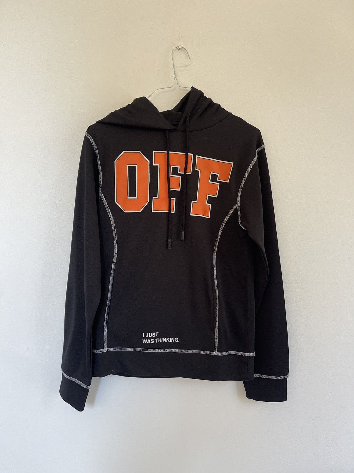 Off white “just thinking “ Logo Hoodie