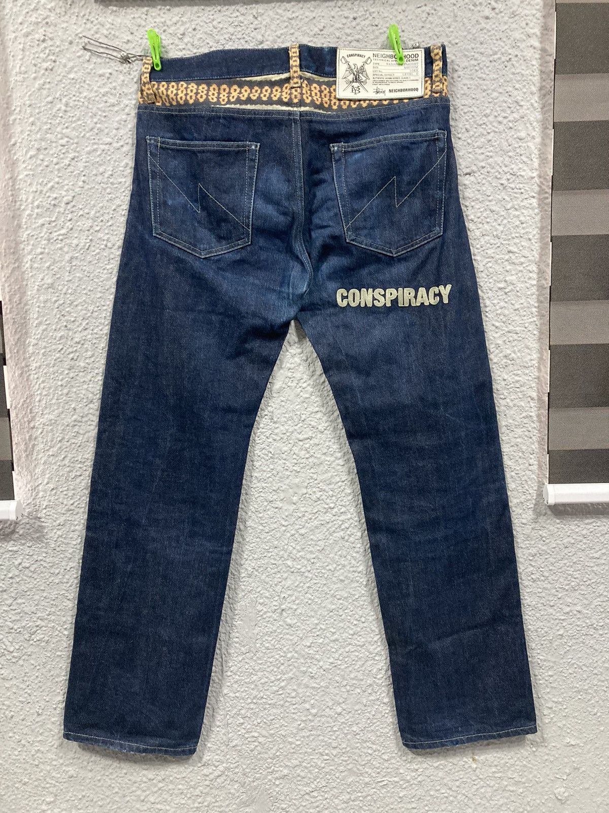 Neighborhood × Stussy Boneyards II conspiracy selvedge jeans Size US 32 / EU 48 - 2 Thumbnail