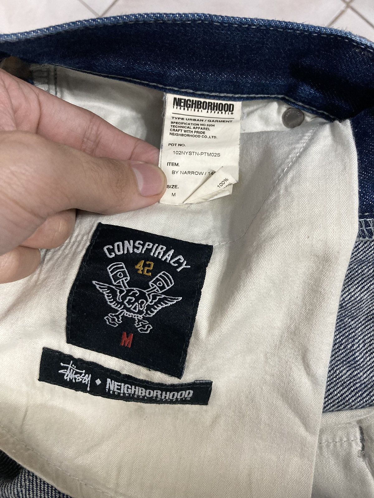 Neighborhood × Stussy Boneyards II conspiracy selvedge jeans Size US 32 / EU 48 - 9 Thumbnail