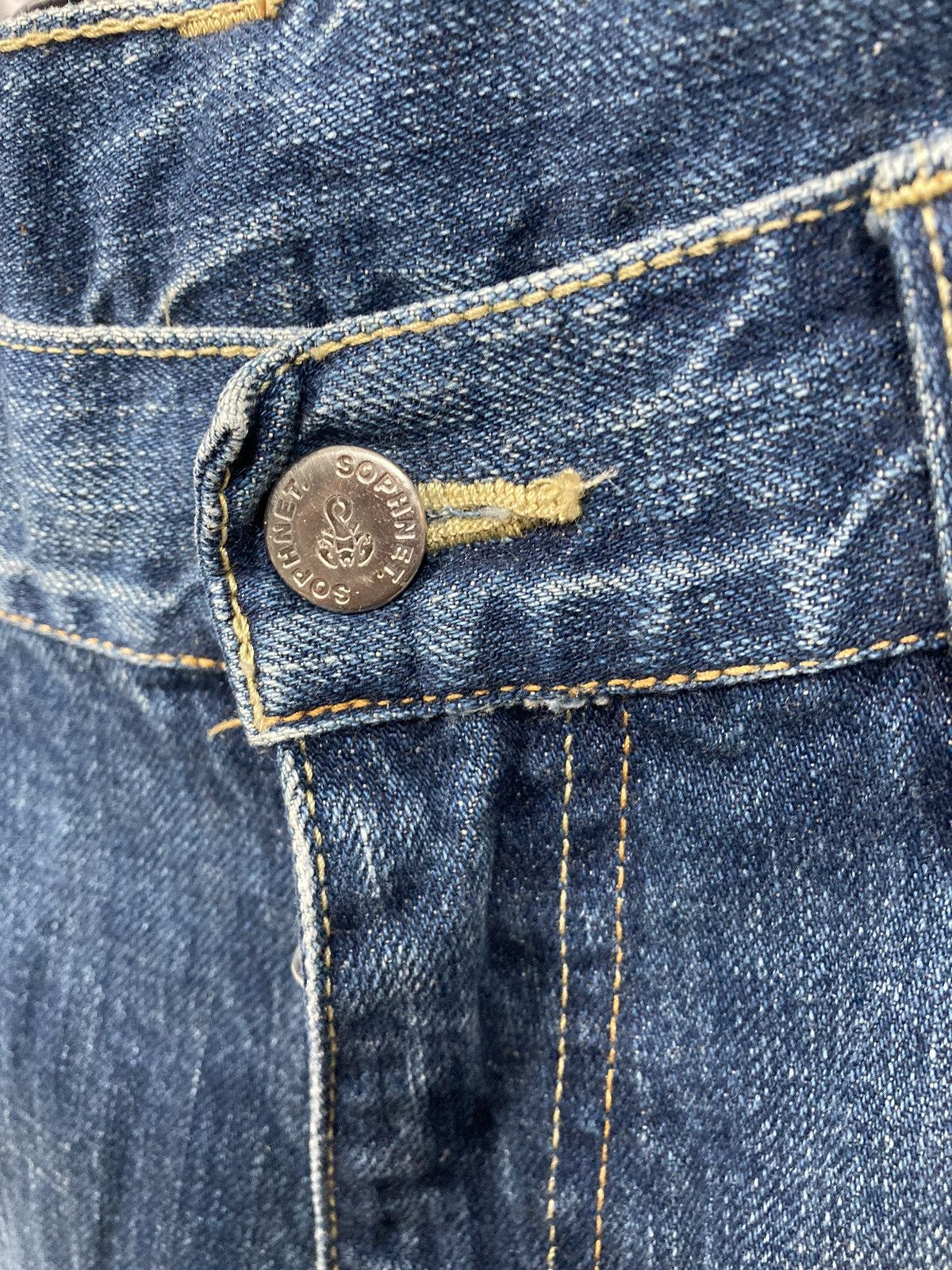 Sophnet. SLIM-STRAIGHT X-146 JEANS (PAINTED DAMAGE) + Patchwork Size US 33 - 7 Thumbnail