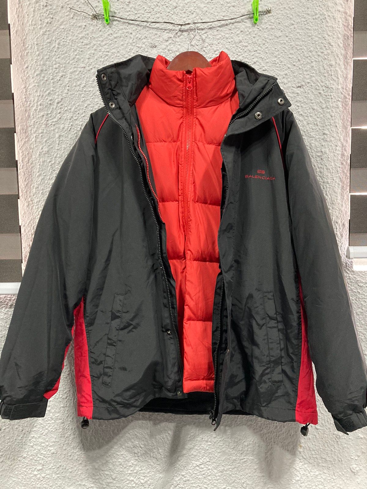 Pre-owned Balenciaga Vintage Down Puffer/parka In Black/red