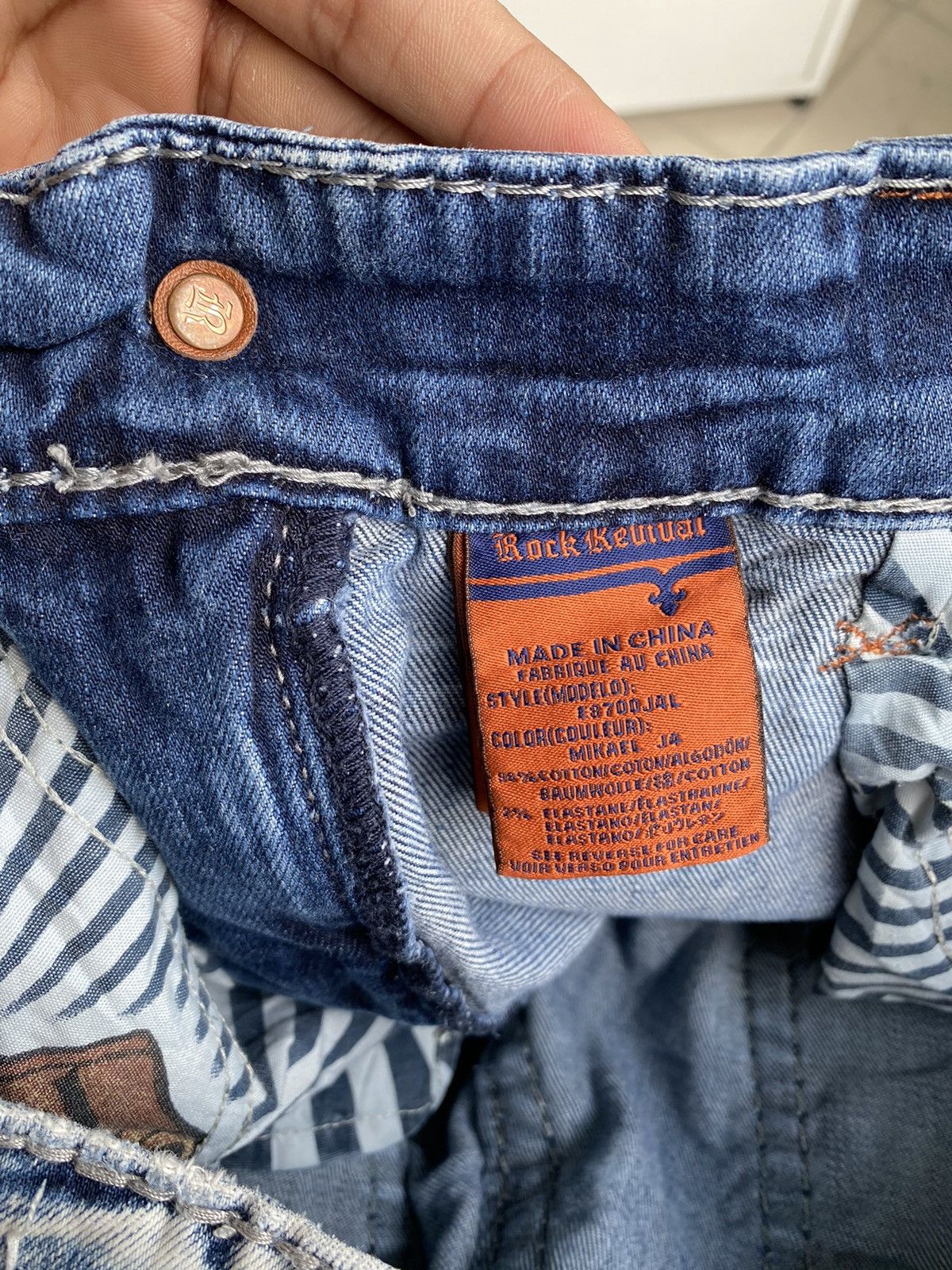 Japanese Brand × Vintage Vintage Revival Rock Chrome Button Hearts Design Denim Size US 38 / EU 54 - 12 Thumbnail