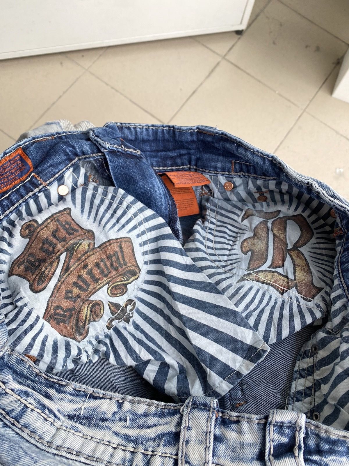 Japanese Brand × Vintage Vintage Revival Rock Chrome Button Hearts Design Denim Size US 38 / EU 54 - 13 Thumbnail