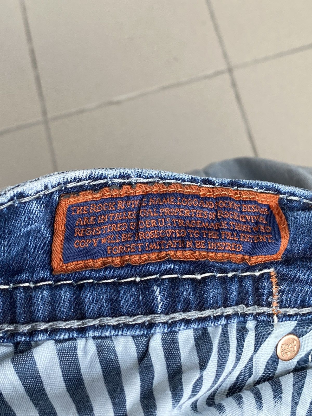 Japanese Brand × Vintage Vintage Revival Rock Chrome Button Hearts Design Denim Size US 38 / EU 54 - 14 Thumbnail