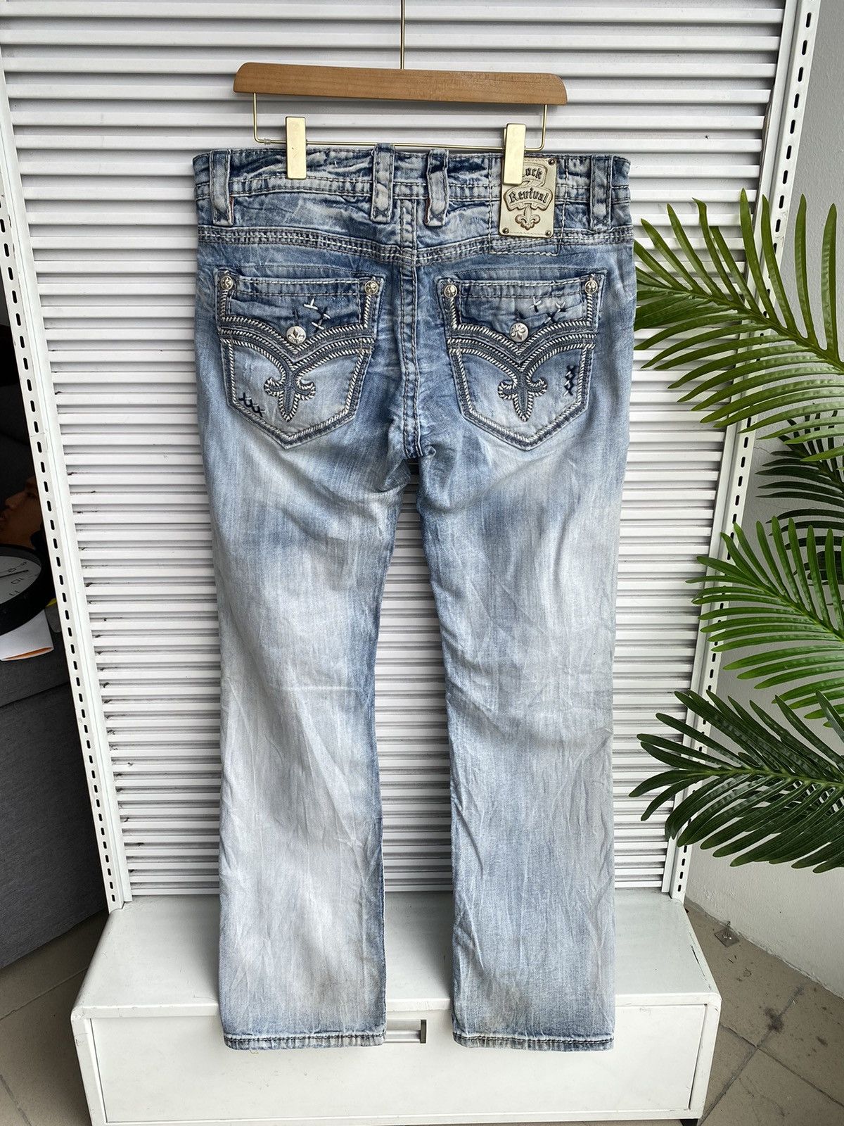 Japanese Brand × Vintage Vintage Revival Rock Chrome Button Hearts Design Denim Size US 38 / EU 54 - 3 Thumbnail