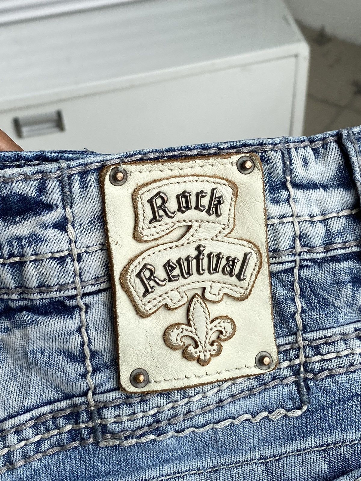 Japanese Brand × Vintage Vintage Revival Rock Chrome Button Hearts Design Denim Size US 38 / EU 54 - 10 Thumbnail