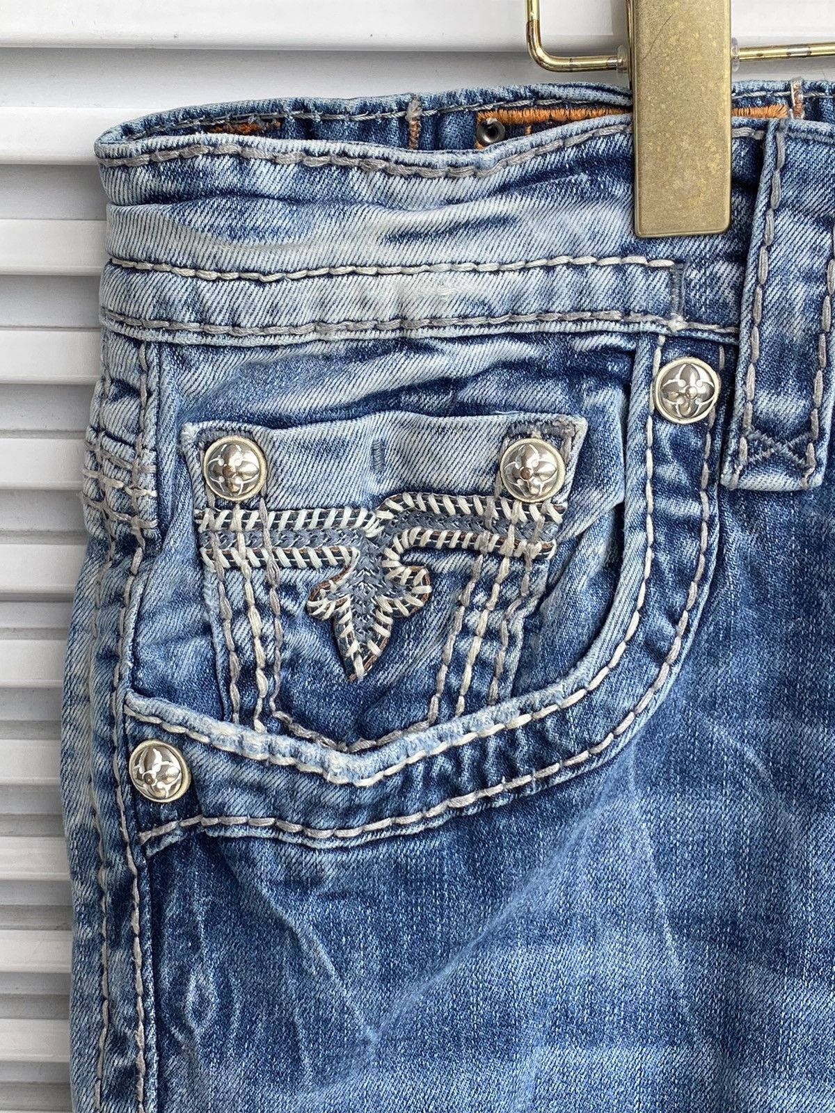 Japanese Brand × Vintage Vintage Revival Rock Chrome Button Hearts Design Denim Size US 38 / EU 54 - 5 Thumbnail
