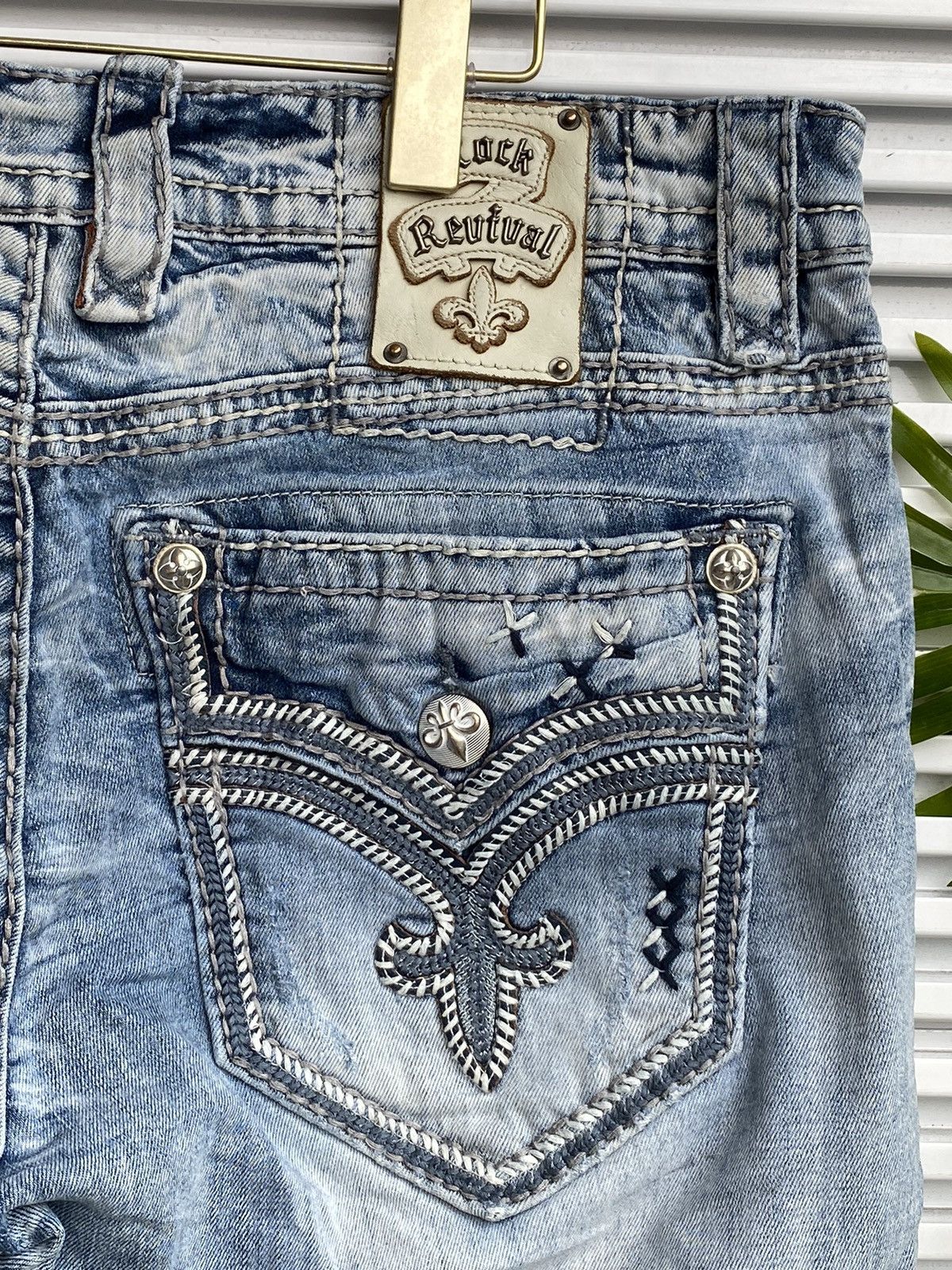 Japanese Brand × Vintage Vintage Revival Rock Chrome Button Hearts Design Denim Size US 38 / EU 54 - 8 Thumbnail