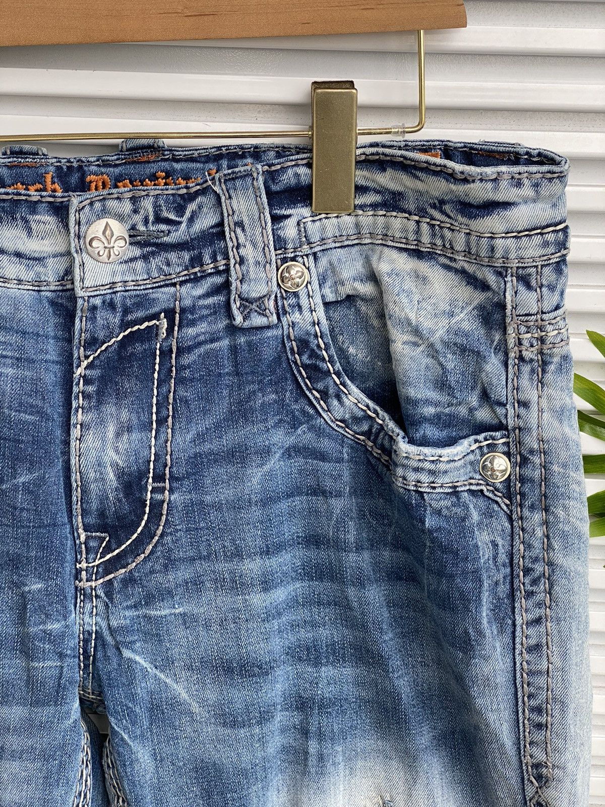 Japanese Brand × Vintage Vintage Revival Rock Chrome Button Hearts Design Denim Size US 38 / EU 54 - 6 Thumbnail