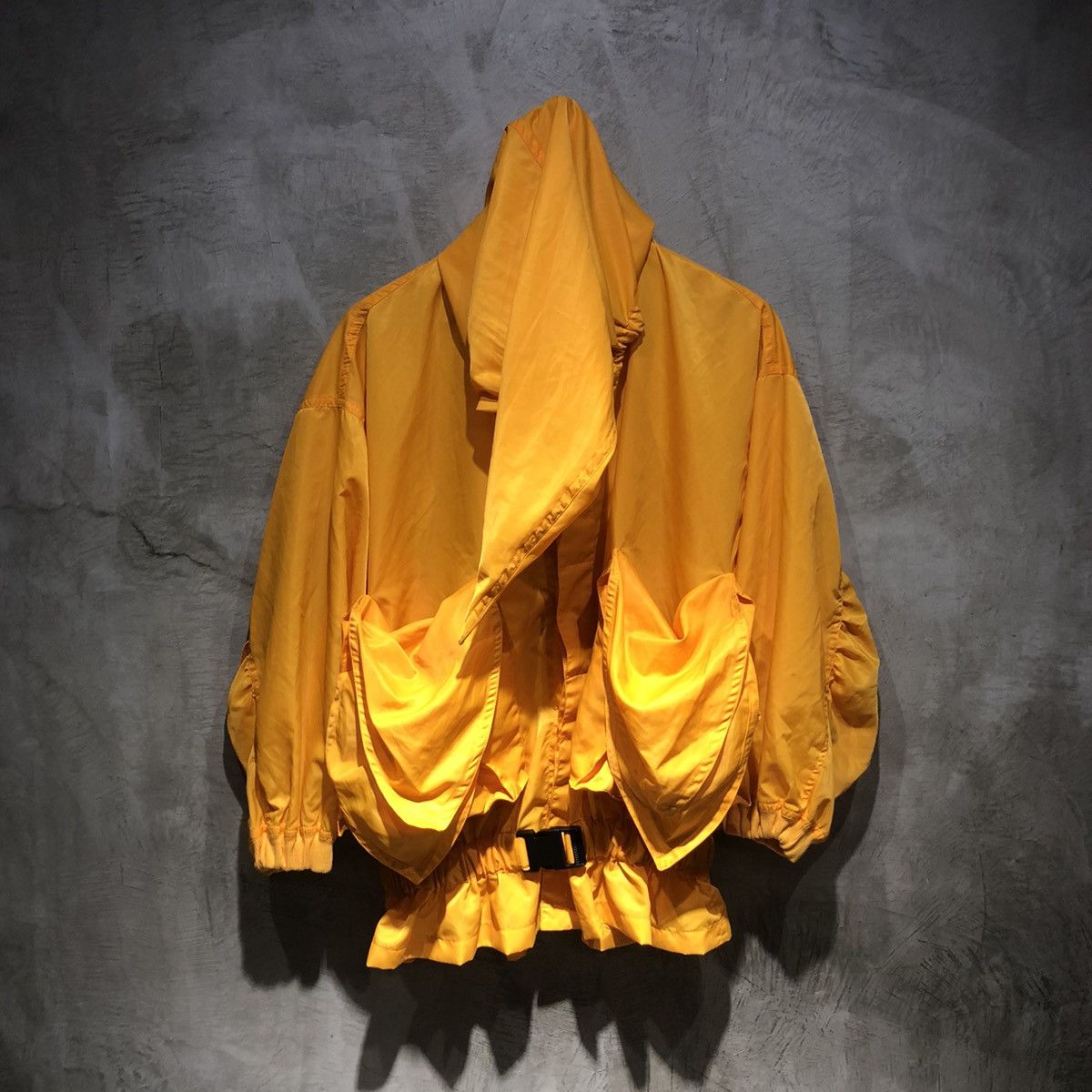 image of Issey Miyake Parachute Wizard Hood Windbreaker in Orange, Men's (Size XL)