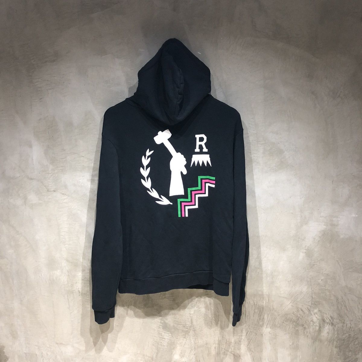 image of Raf Simons One 9 Nine 5 Hoodie Sweathirt in Black, Men's (Size Large)