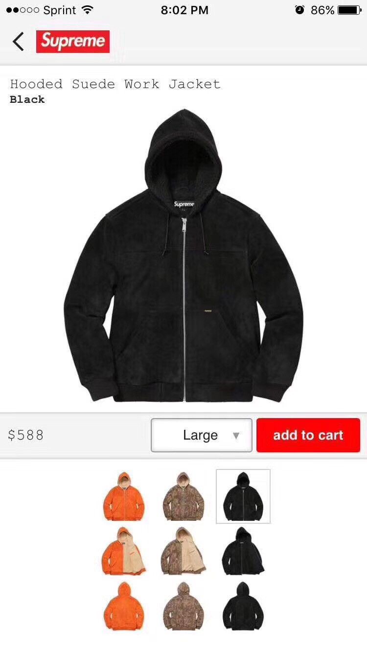 Supreme Hooded Suede Work Jacket | Grailed