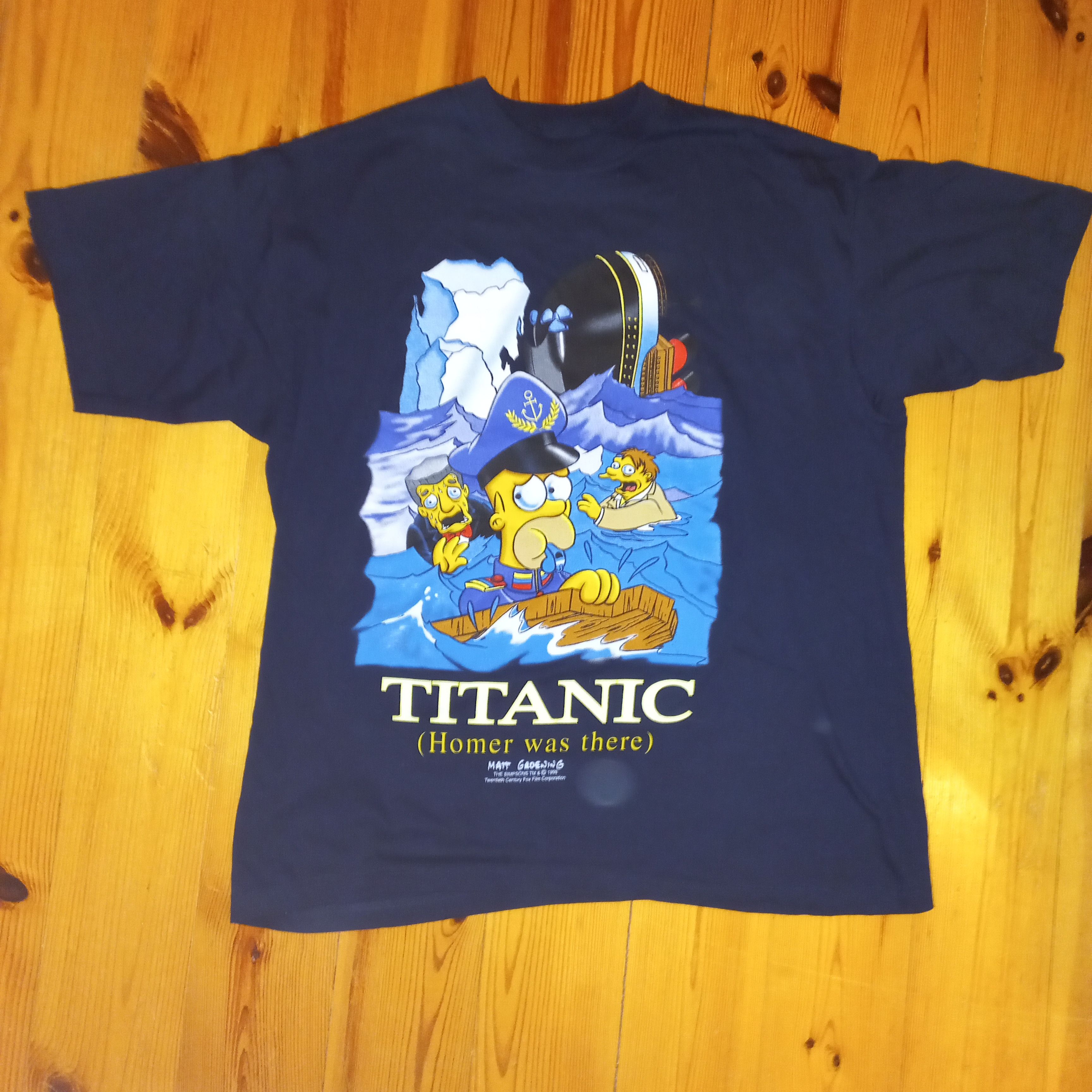 Rwd Redwood Vintage 1998 Titanic The Simpsons 'Homer Was There' Size US XL / EU 56 / 4 - 3 Thumbnail
